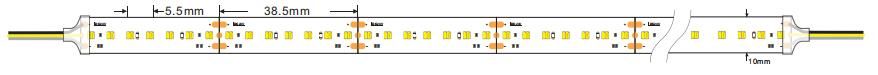 1.9mmx0.8mm 300LEDs/M IP20/IP65/IP67 Waterproof DC24V 20W SMD1808 Flexible LED Strip