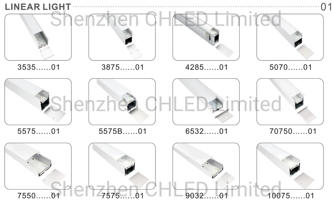 1506 2206 Aluminum U Slot and V Slot Profile Aluminum for Rigid LED Linear Lighting Bar