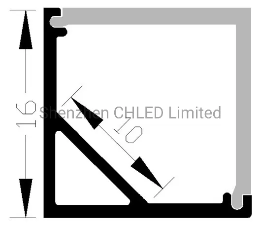 1616 Round Square Customized Aluminum Profile with SMD2835 5050 5730 3528 2216 LED Decoration Strip Lights