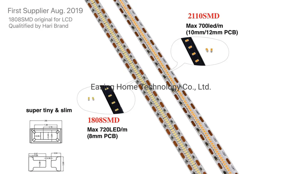 720LEDs/M 1808SMD LED Strip Thin- PCB LED Flexible Strip 5V/12V/24V