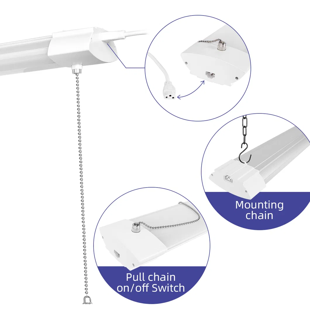 China Manufacturer Linkable 57W 5500lm 5000K Linkable Etlus Listed LED Daylight White Shop Light for Garage, Warehouse, Office, Coffee Shop