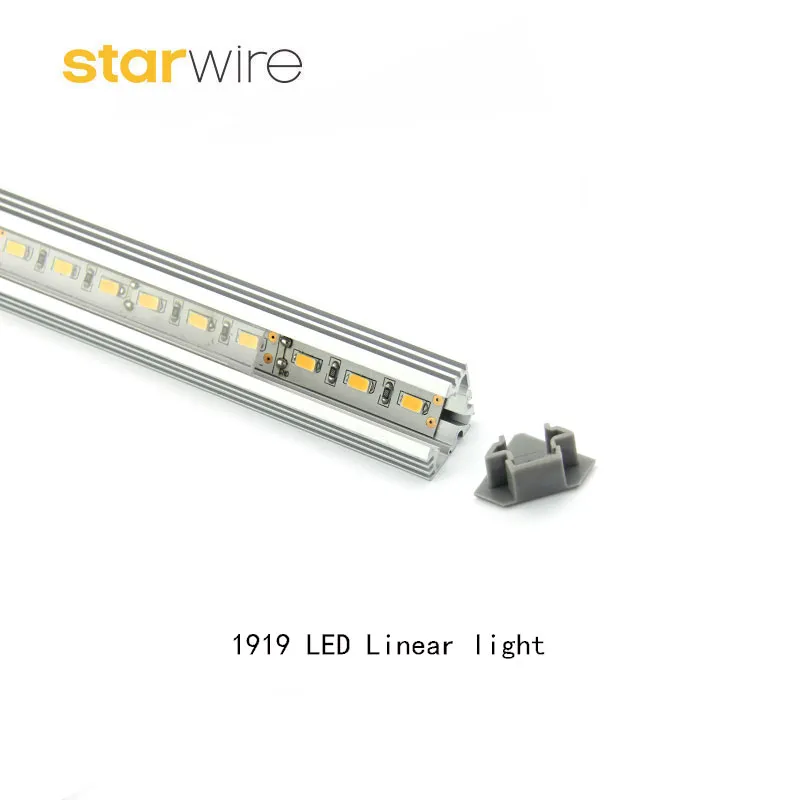 Custom LED Light 1m V Slot 1616 1919 Triangle Aluminum Profile Wardrobe Kitchen Cabinet Le Linear Light