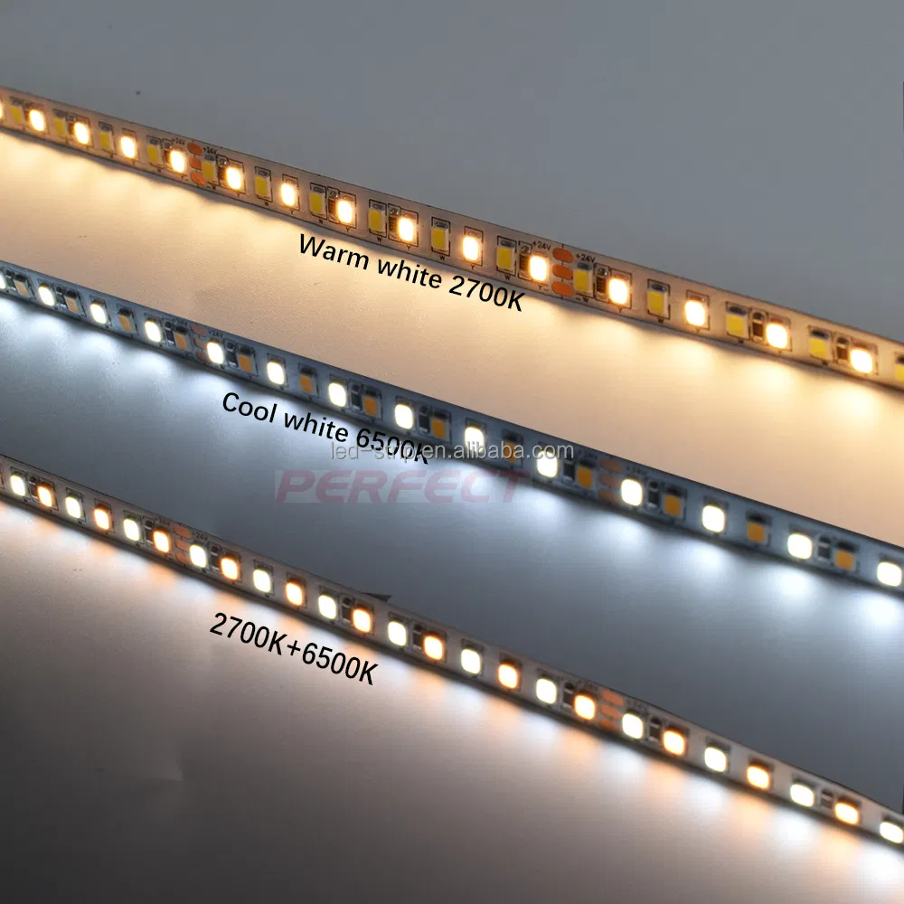 Dim to Warm CCT Adjustable LED Strip SMD2835 168LEDs/M Strip Light From 6500K to 1800K with Any Dimmer