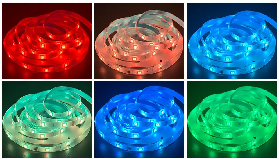 DIY Flexible RGB 5050 LED Light Strip Waterproof LED Strip Lights with 44key Remote Controller