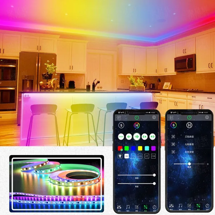 Dream Color Ws2811 Individually Addressable DC12V 2811 IC Diode Tape Bluetooth Controller+Adapter LED Light Strip