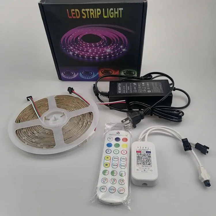 Dream Color Ws2811 Individually Addressable DC12V 2811 IC Diode Tape Bluetooth Controller+Adapter LED Light Strip