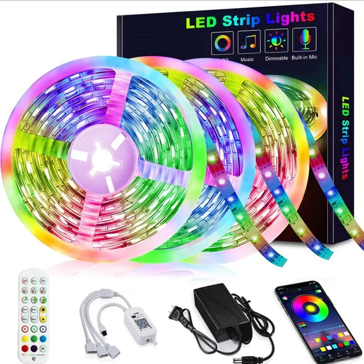 Dream Color Ws2811 Individually Addressable DC12V 2811 IC Diode Tape Bluetooth Controller+Adapter LED Light Strip