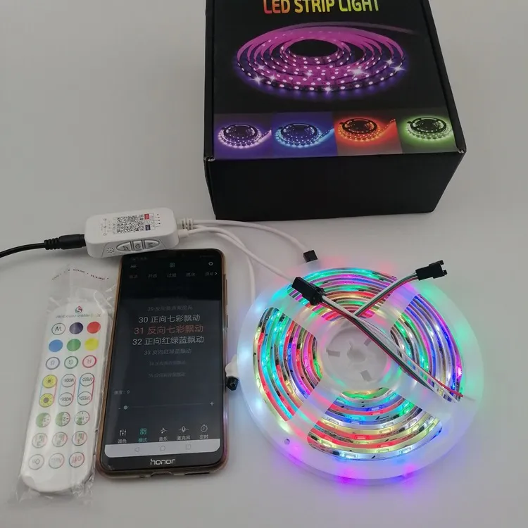 Dream Color Ws2811 Individually Addressable DC12V 2811 IC Diode Tape Bluetooth Controller+Adapter LED Light Strip