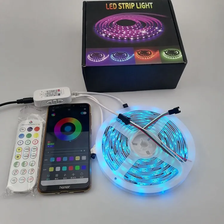 Dream Color Ws2811 Individually Addressable DC12V 2811 IC Diode Tape Bluetooth Controller+Adapter LED Light Strip