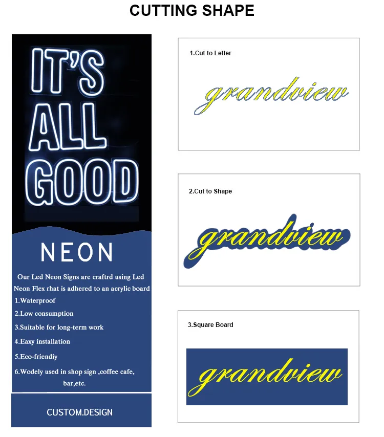 Drop Shipping Wall-Mounted Custom Heart Neon Sign Restaurant LED Letter Neon Sign Light