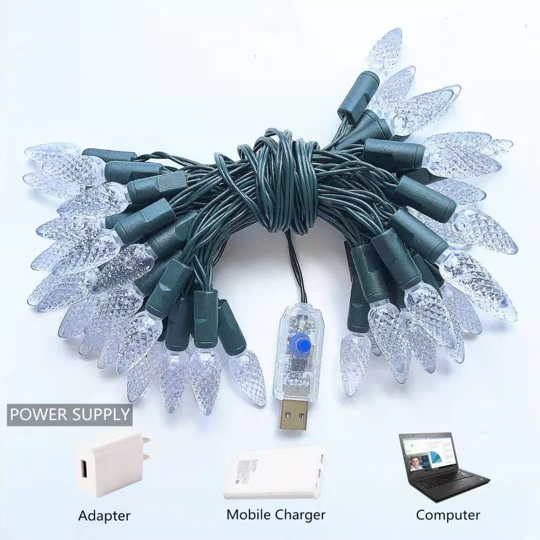 LED Cone-Shaped Lights Strung Together to Decorate Party and Festival Lights