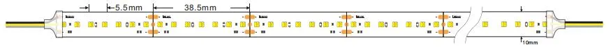 New IP20 Non-Waterproof SMD1808 240LEDs/M DC12V 3000K+6000K CCT Adjusted Flexible LED Strip LED Rope Light