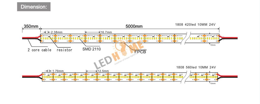 Newest LED SMD Strip Width 3mm LED Strip for LED Lighting