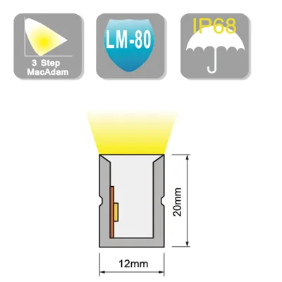 PU IP68 Waterproof LED Neon Flex 24V Strip 3014 SMD Strip Light