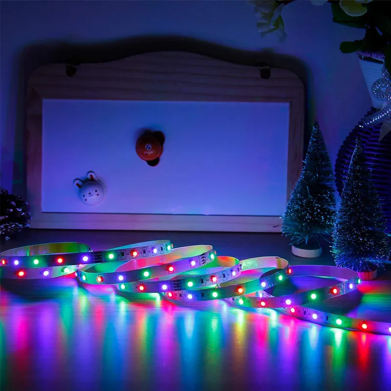 RGB SMD5050 Outdoor Waterproof LED Strip Lights with 24key 44key Remote Controller Au EU UK Us Power Supply