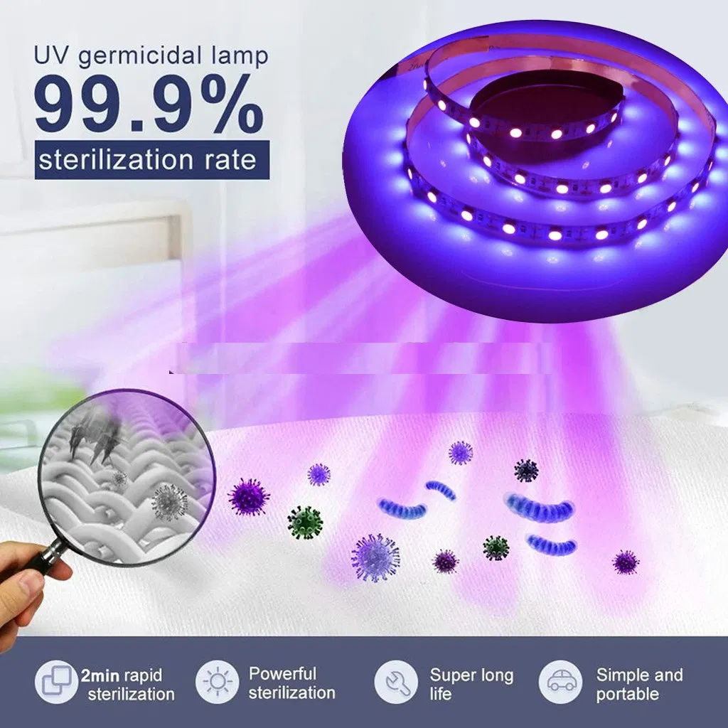 UVC LED 254nm 265nm 275nm LED Bar Light, UVB 280nm 305nm 315nm LED Strip. 380nm 365nm UVA LED Strip Light Ultra Violet LED